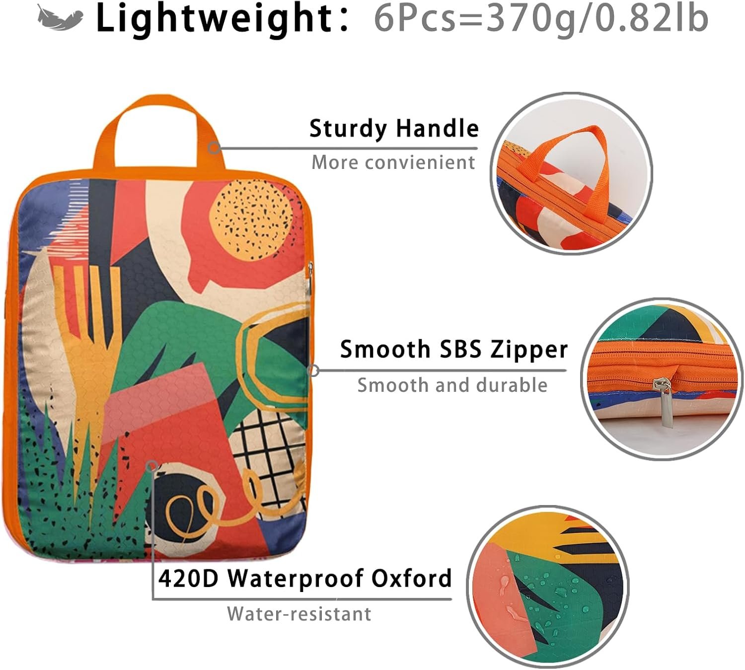 6 Pcs Compression Packing Cubes for Travel, Waterproof Luggage Organizer Washable Storage Bags Set - Packaging Cubes for Backpack Travel Perfect for Carry-Ons and Storage - Image 6