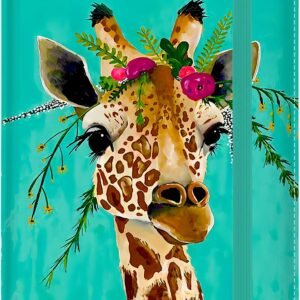 Passport Holder, RFID Blocking Passport Cover Wallet with Credit Card Slot and Boarding Pass Slot Combo, Leather Travel Documents Organizer Women Men, Giraffe