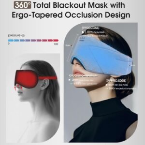 Sleep Mask with Headphones Bluetooth 5.4, TOPOINT Blackout Eye Mask for Sleeping Headphones Earphones with Soft Bamboo Cotton Cooling Breathable, HD Stereo Speaker for Side Sleepers Women Men Travel