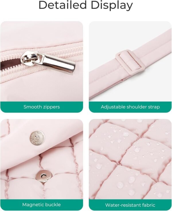 BAGSMART Lightweight Crossbody Bags for Women, Quilted Puffer Cross body Purse with Adjustable Strap - Image 5