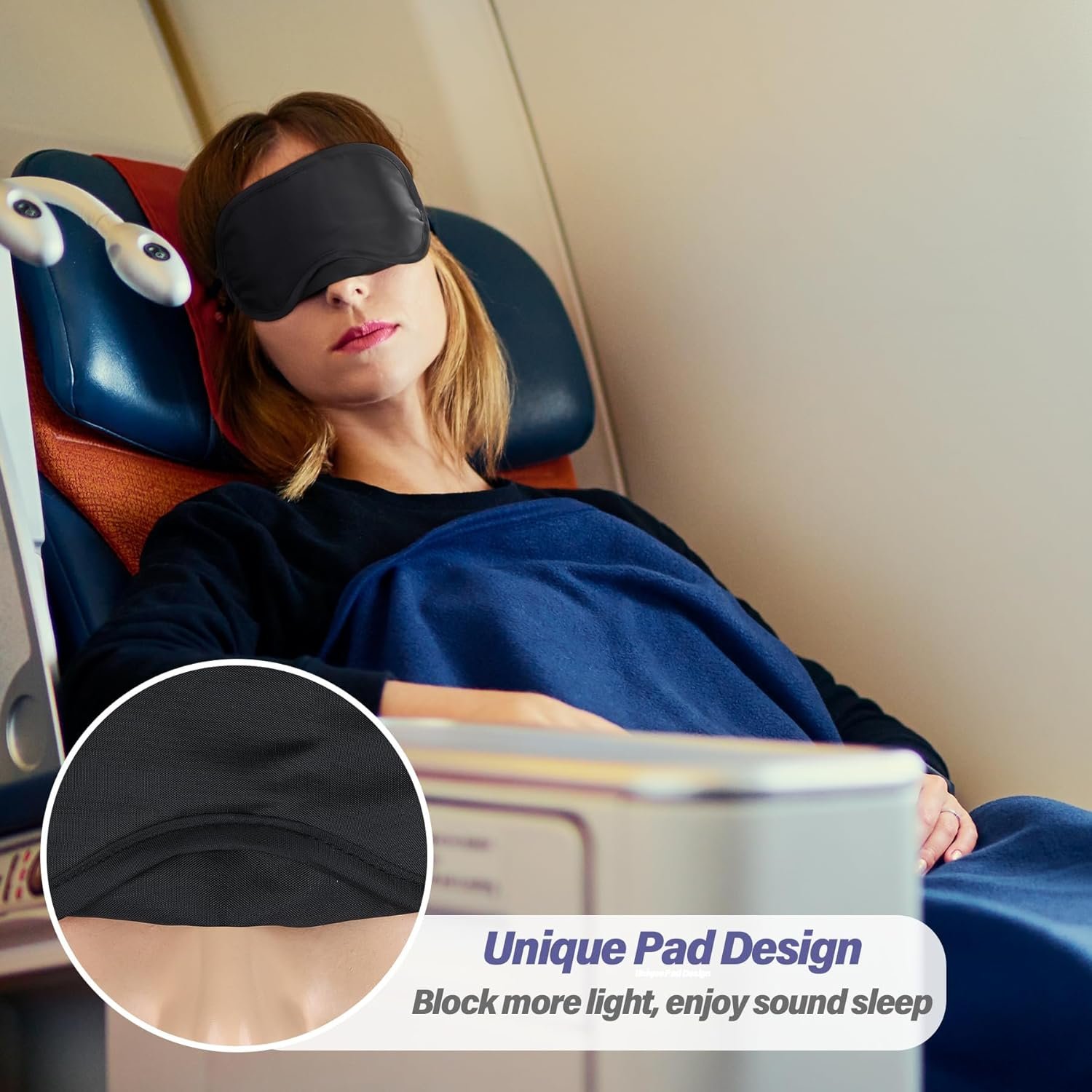 Aneco 50 Pieces Blindfold Eye Mask Shade Cover with Nose Pad and Adjustable Strap for Travel Sleep or Party Supplies - Image 5