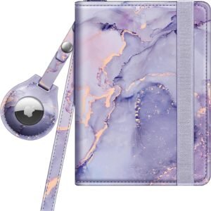 Fintie Passport Holder with Airtag Holder, Slim Travel Wallet RFID Blocking Passport Cover Protector Essentials with Credit Card Slots for Women/Men