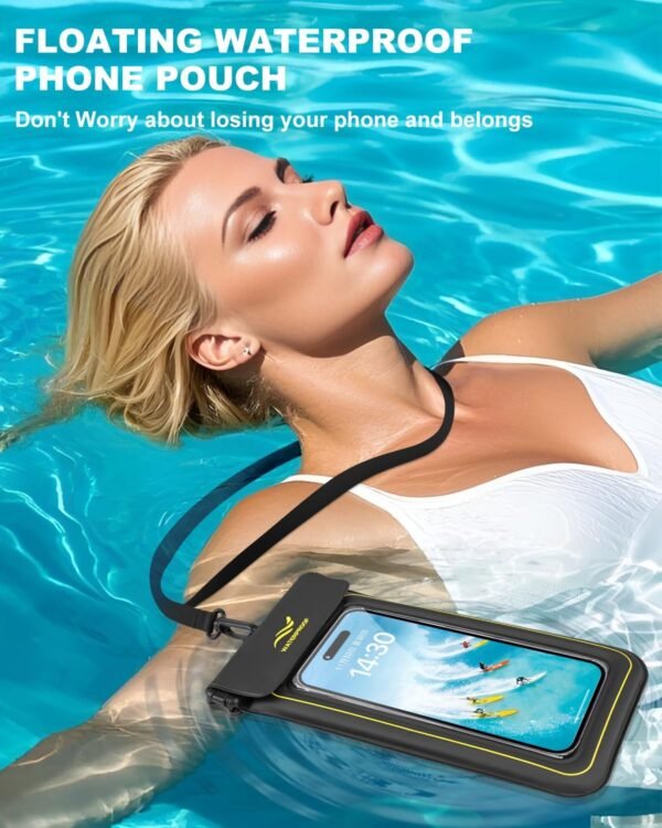 2-in-1 Waterproof Phone Pouch & Phone Armband Floating, Underwater Water proof Phone Cases with Detachable Strap, Waterproof Bags Up to 6.9", Beach Vacation Essentials Water Park Essentials - Image 4