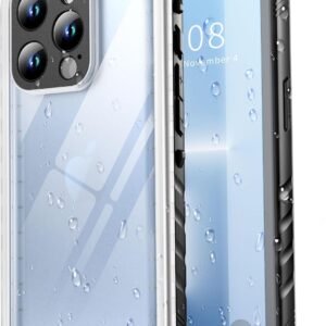 SPORTLINK for iPhone 13 Pro Max Waterproof Case – Shockproof Dustproof Phone Case with Screen Protector, Full Body Protective Case for iPhone 13 Pro Max Cover 6.7” Black/Frosted Clear
