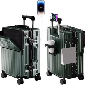 Zipperless Luggage, Polycarbonate Aluminum Hard Shell, Expandable Carry-On Suitcase with Spinner Wheels, Hard Shell Suitcase, 20 Inch Cabin