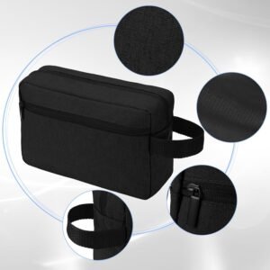 Paterr 16 Pcs Travel Toiletry Bag for Women Men Large Water Resistant Shaving Bag Hanging Cosmetic Bag with Handle and Divider Storage Travel Pouch Case (Black)