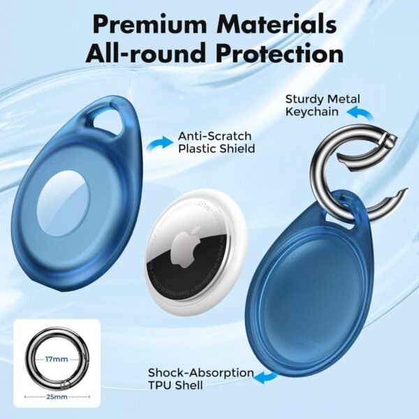 UNBREAKcable AirTag Holder, [4-Pack] IPX8 Waterproof AirTag Keyring Cover Case for Apple AirTag, Full-Body Covered AirTag Holder for Pet Collar, Keys, Bags - Image 4