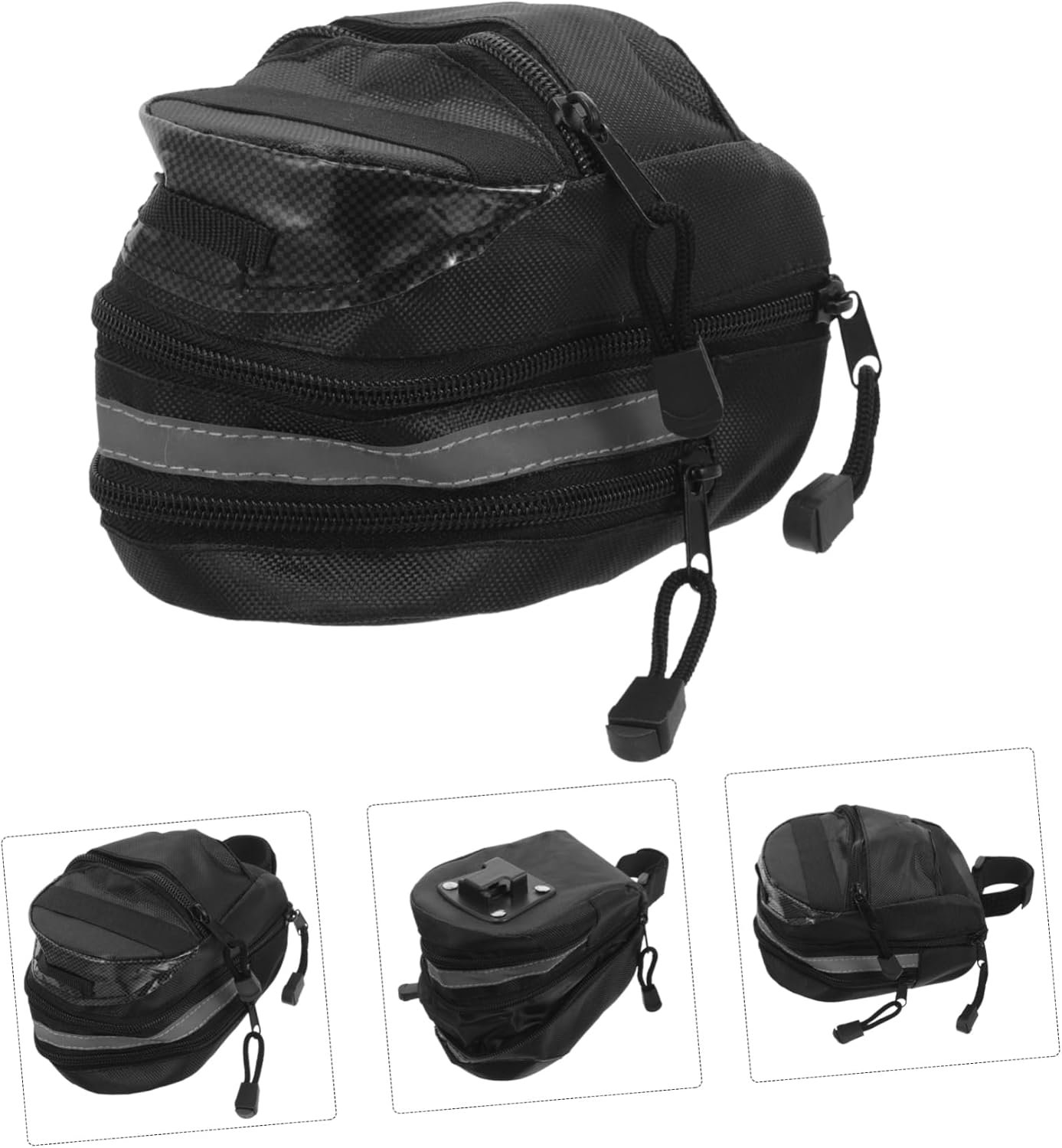 Large Capacity Rear Seat Bag for Mountain and Road Bikes Cycling Saddle Pouch with Reflective Strap Portable Storage for Wallet Easy to Install Under Seat - Image 7