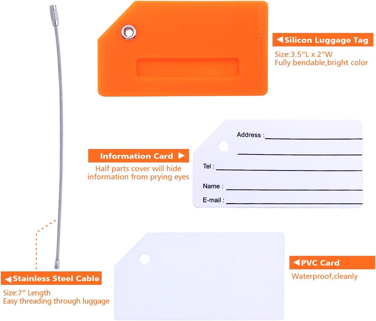 Silicone Luggage Tag with Name ID Card Perfect to Quickly Spot Luggage Suitcase - Image 2