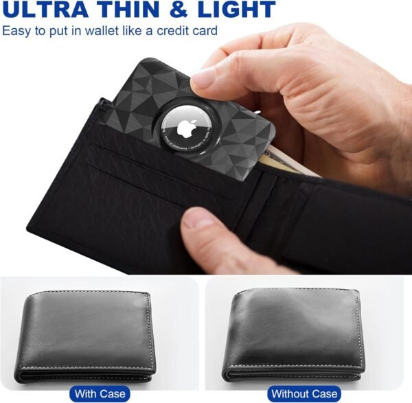 2-Pack Ultra-Thin Airtag Wallet Holders, Sleek and Compact Card Cases Designed Specifically for Apple Air Tag, Ideal for Use in Purses, Handbags, Backpacks, Wallets, and Clutch Bags - Image 2