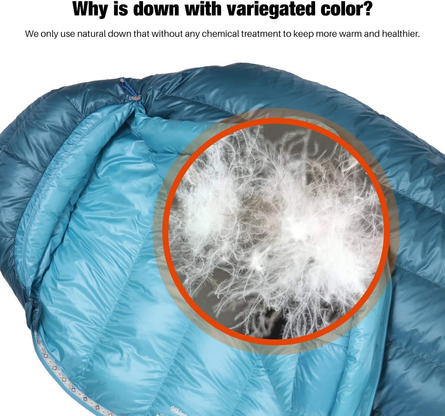 Mountaintop Ultralight Mummy Down Sleeping Bag 650 Fill Power Duck Down Suits for 32 Degree F for Camping Hiking Backpacking - Image 2