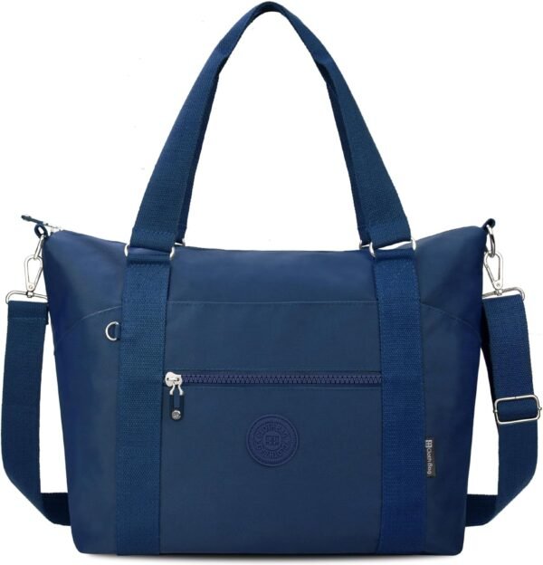 Small Travel Gym Duffel Bag for Women, Waterproof Nylon Weekender Overnight Bag Personal Item Carry on Bags for Airplanes Hospital Sports Fitness Dance Mommy Tote