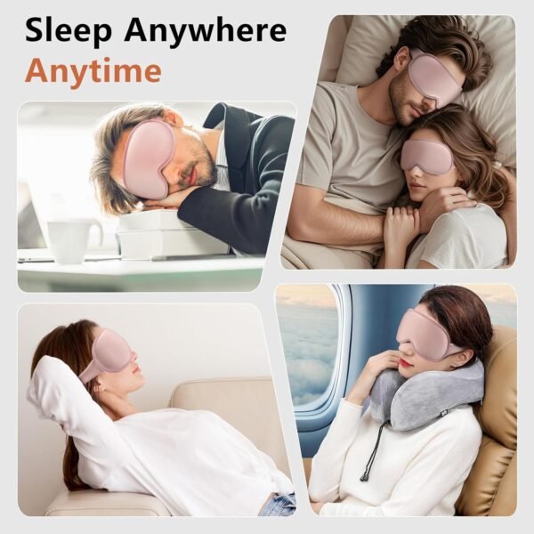 Sleep Mask for Side Sleeper Women Men, Eye Mask for Sleeping Light Blocking, 3D Contoured Cup Sleeping Mask, Soft Breathable Sleep Eye Mask with Adjustable Elastic Strap for Travel - Image 7