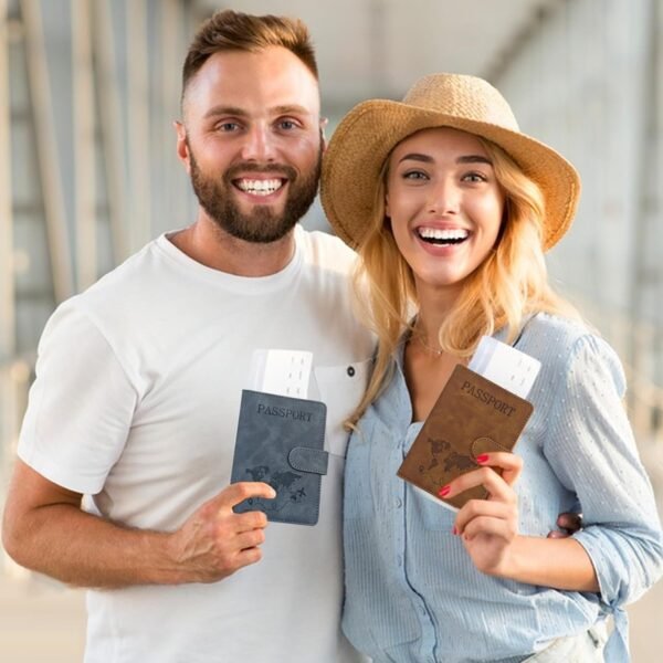 2 Pack RFID Blocking Passport Holder for Travel Essentials Premium Passport Wallet Cover for Women,Men,Passport Holder for Travel - Image 6