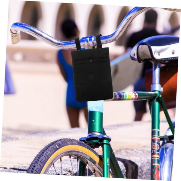 Toyvian Large Bike Handlebar Bag with Front Hanging Design Wear Resistant Storage Pouch for Electric and Mountain Bikes Lightweight with High Capacity for Phone Wallet Keys and Tools - Image 5