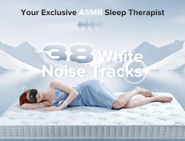TOPOINT Sleep Mask with Bluetooth Headphones, 3D Eye Mask for Sleep Headphones with White Noise, Total Blackout, 5.4 Bluetooth, Timer, 15 Hours for Women Men, Travel, Meditation, Nap, CPAP Users - Image 6