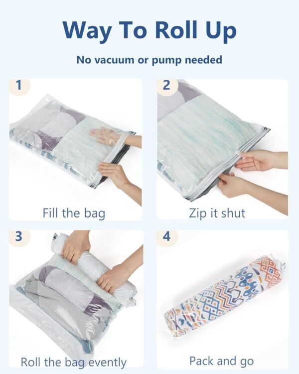 BAGSMART Packing Cubes for Suitcases, 8 Set Suitcase Organizer Bags Set & Vacuum Storage Bags for Travel - Image 2
