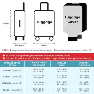 Travelkin Clear Luggage Cover Protectors For Suitcase Transparent TPU Suitcase Cover Protector Fit 18-32 Inch Luggage