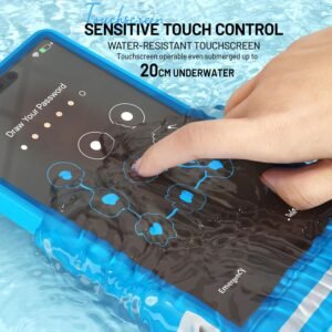 Large Floating Waterproof Phone Case with Lanyard for Snorkeling & Diving – Underwater Phone Pouch Compatible with i-Phone 16/15/14 Pro Max, Galaxy All Series, Beach and Pool Water Park (Black)