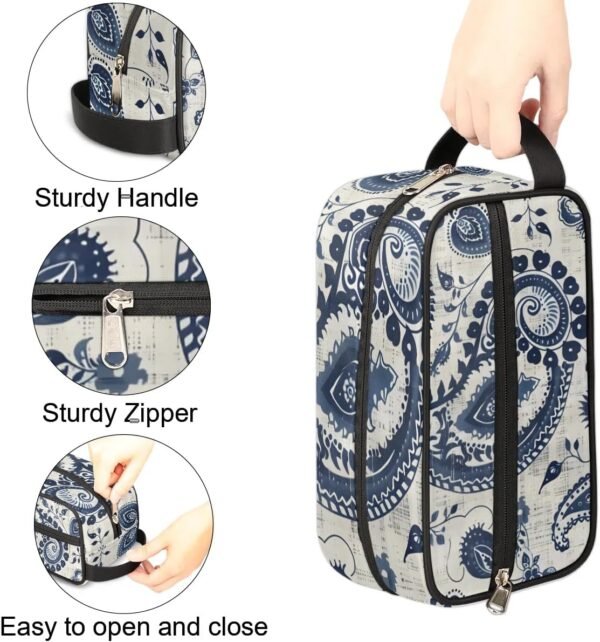 Mandala Boho Makeup Bag Travel Toiletry Bag for Women, Girls Kids Toiletry Bag Cosmetic Waterproof Small Easy-carry - Image 3