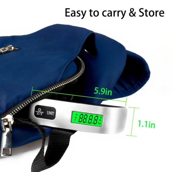 Luggage Scale, Portable Luggage Weight Scale with 2 Luggage Tags, LCD Weight Display and 4 Unit Switching Functions, 110lb Luggage Scale Travel Digital for Luggage, Travel,Backpacks, Handbags(Sliver) - Image 7