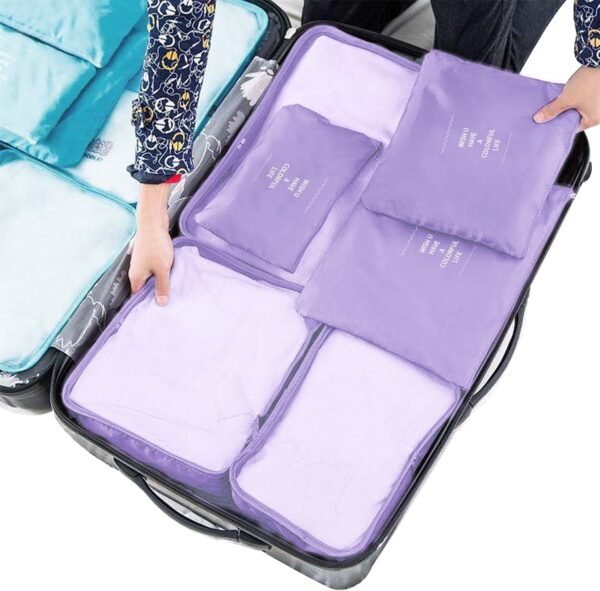Travel Packing Cubes 6 Set, Lightweight Luggage Organizers, Essential Accessories for Clothes Shoes Electronics Cosmetics Toiletries(Light Purple) - Image 6