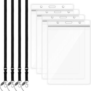 Waterproof Passport Holder for Travel with Lanyards Resealable Lanyard Passport Protector Ticket Holder for Women Men