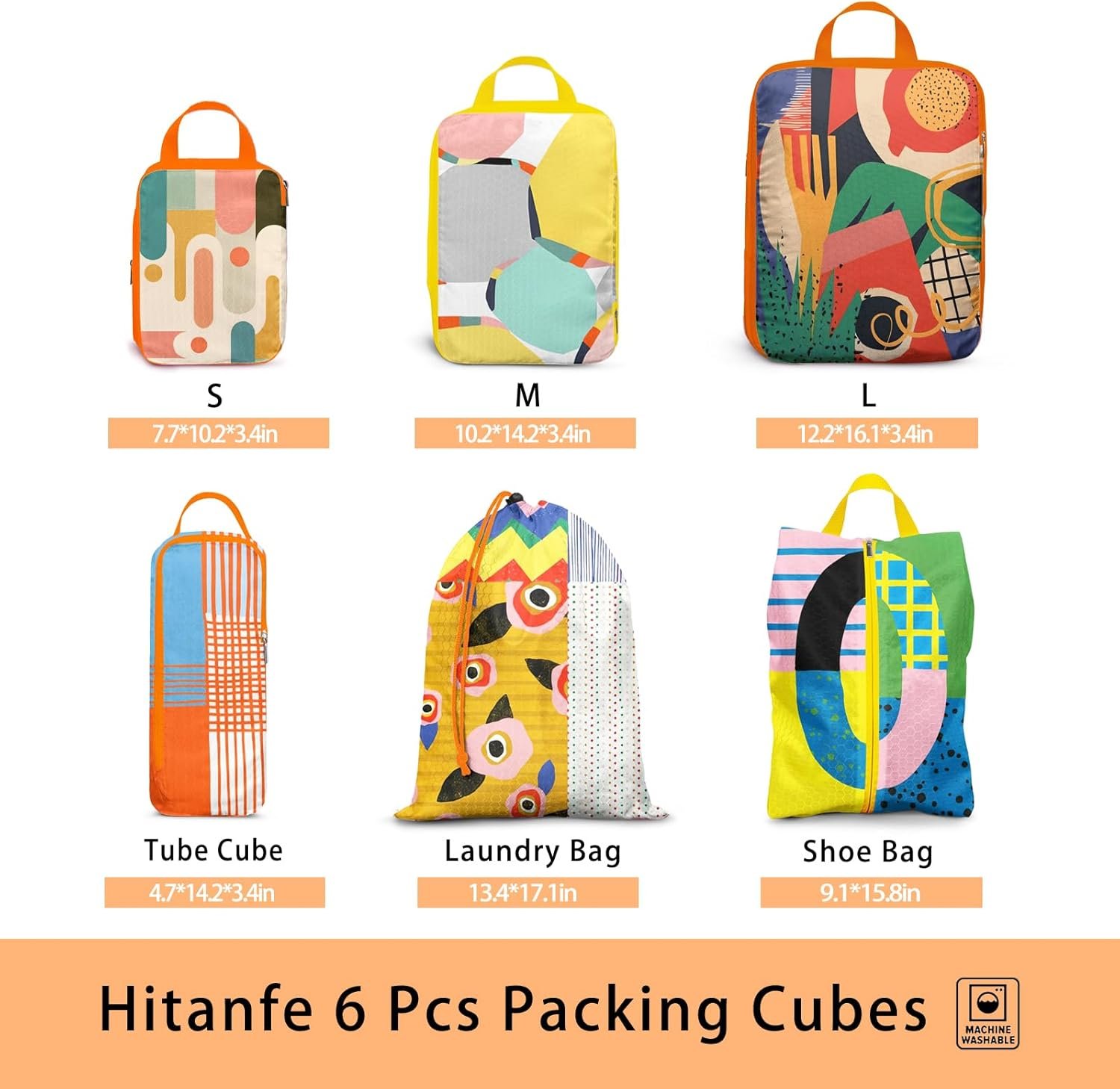 6 Pcs Compression Packing Cubes for Travel, Waterproof Luggage Organizer Washable Storage Bags Set - Packaging Cubes for Backpack Travel Perfect for Carry-Ons and Storage - Image 4