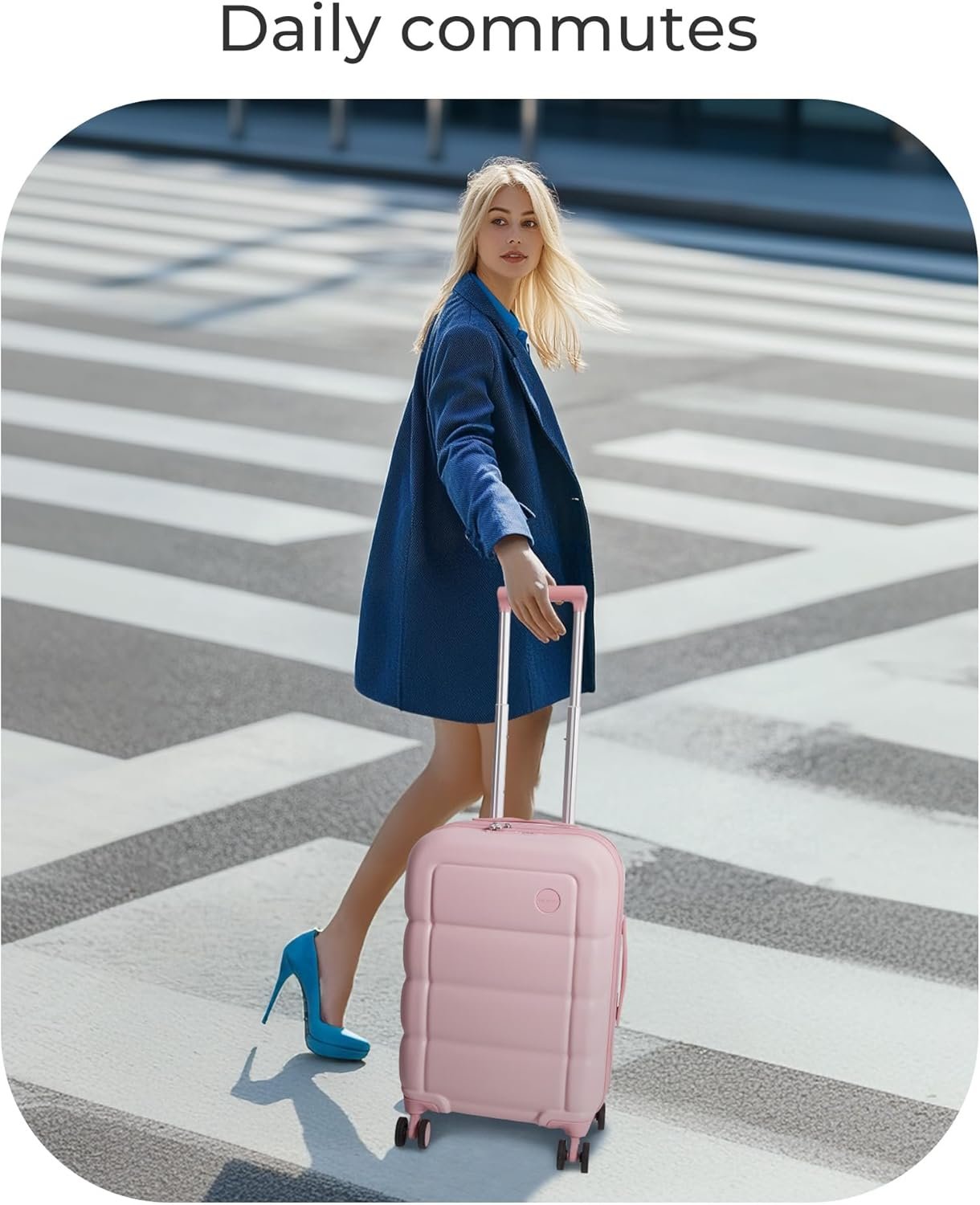 BAGSMART Carry on Luggage with Spinner Wheels, 22x14x9 Carry On Luggage Airline Approved With TSA Lock, Durable Hard Shell Carry On Suitcase 20 inch, Ivory - Image 8