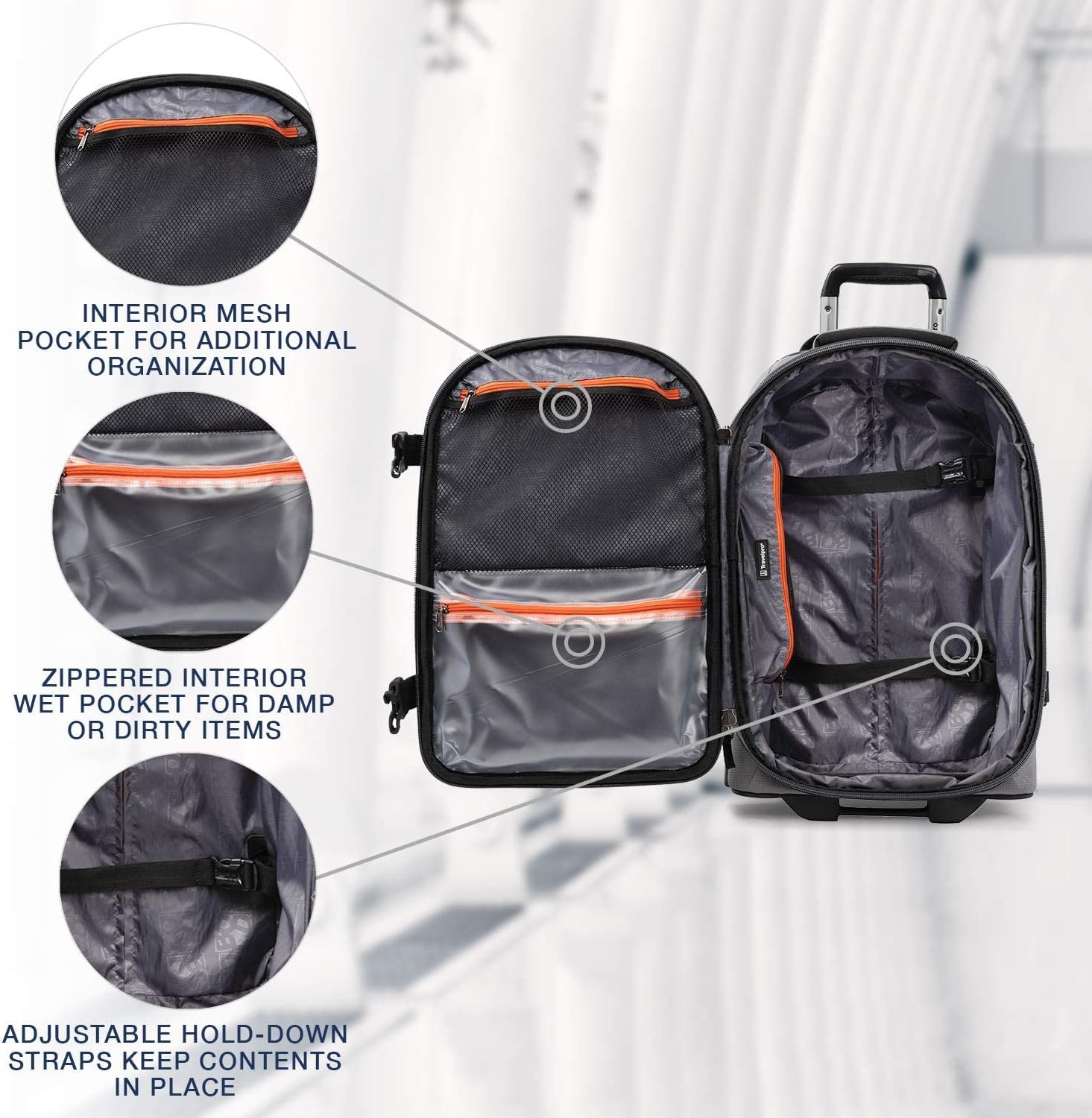 Travelpro Bold Softside Expandable Carry on Rollaboard Luggage, Carry on 22-Inch, Grey/Black - Image 5