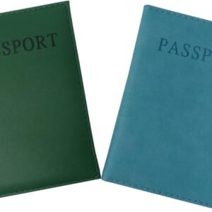 Honbay 2PCS Artificial Leather Passport Holder Cover Passport Case for Men and Women