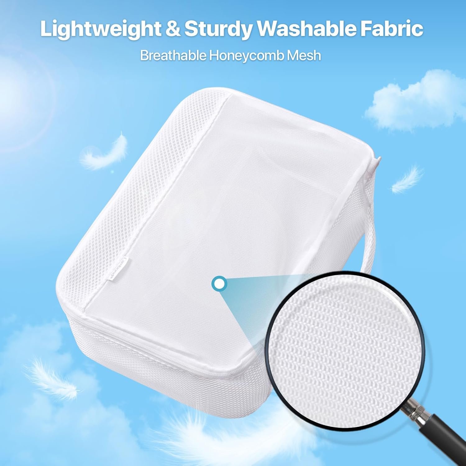 Cambond Dual-Use Mesh Packing Cubes Laundry Bag - See Through Packing Cubes for Travel, Lightweight Machine Washable Mesh Laundry Bags Wash Bags with Handle, Travel Bags Luggage Suitcase Organizer - Image 8