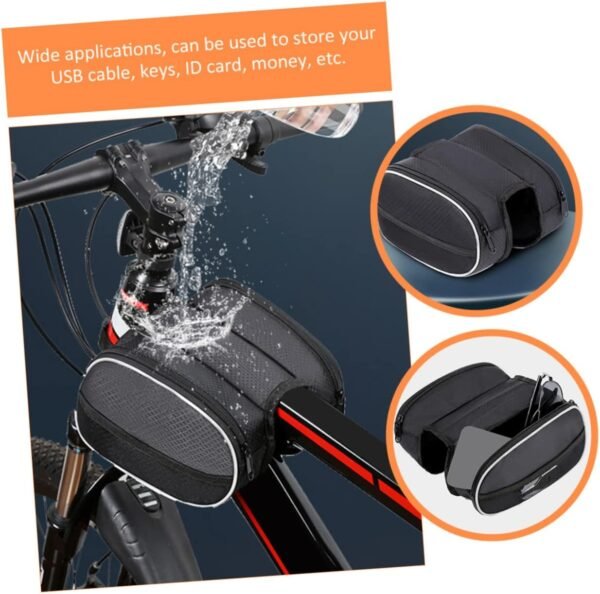 Toyvian Multi Function Bike Front Frame Bag for Men Sealed Design Bicycle Storage Pouch Compatible with Road Mountain Folding Bikes Portable Cycling Accessory - Image 6