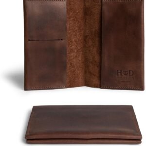 Hide & Drink, Leather Passport Case With Credit Card Slot, Bills Holder, Traveler Essentials, Handmade :: Bourbon Brown