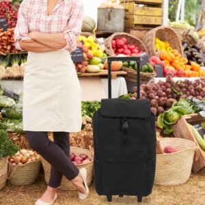 Zerodeko Shopping Cart Replacement Bag Oxford Cloth Trolley Bag with Spacious Design Detachable Convenience for Grocery Shopping Travel and Family Errands Black