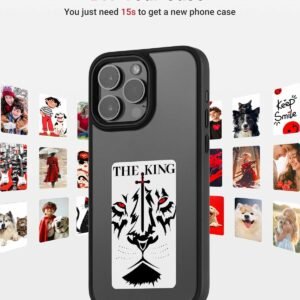 Custom DIY Wireless E-Ink Screen NFC Photo Display Smart Phone Protective Case – iPhone 14 Pro, Water-Resistant – Black