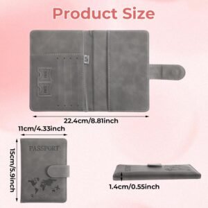 2 Pack Passport Holder for Travel, Waterproof Passport Wallet Cover Case RFID Blocking Passport Holders with Pen Holder Magnetic Buckle, Travel Accessories Passport Book Holders for Women Men