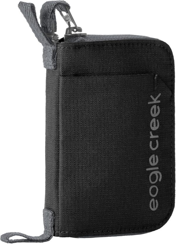 eagle creek Stash RFID Wallet – Slim Travel Wallet with RFID Blocking – Secure Passport, Cards & Cash – Lightweight, Water-Resistant Nylon – Zipper Closure – Unisex Design - Black - Image 3