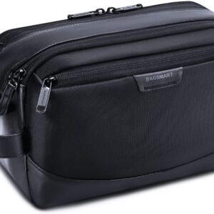 BAGSMART Toiletry Bag for Men, Large Travel Toiletry Organizer, Dopp Kit Water-resistant Shaving Bag for Toiletries Accessories – Black