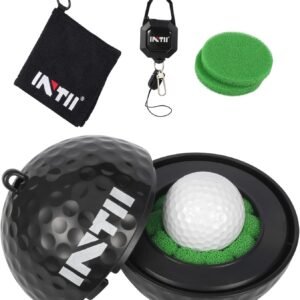 Portable Golf Ball Cleaner More Lightweight, Home Golf Ball Washer for Bag & Cart, with Replaceable Sponges, Clip-On Design, Premium Golf Accessories Gift
