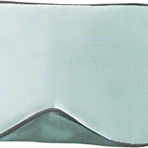 Sleep Mask, 1 Pack 100% Real Natural Pure Silk Eye Masks with Elastic Adjusting Strap, Mulberry Silk Eye Sleep Shade Cover for 3 Sizes (Green, Small 7.1”x3.1”)
