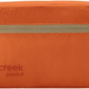 Eagle Creek Pack-It Isolate Quick Trip – Compact Travel Toiletry Bag for Optimizing Luggage Space – Lightweight – Water-Resistant – Easy-Grab Zipper – Sustainable Materials – Small – Mandarin
