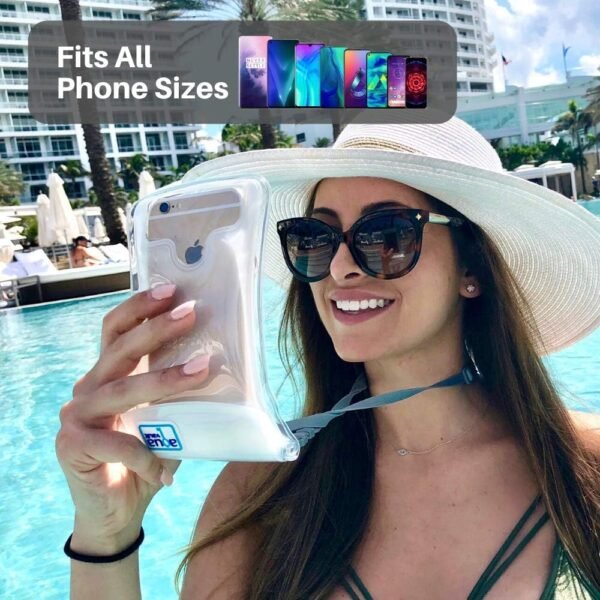 AquaVault 100% Waterproof Floating Smart Phone Case & Money Pouch - Fits All Phones - Made from Premium Heavy Duty PVC for Added Drop Protection - Includes Adjustable Neck Strap. Blue - Image 2