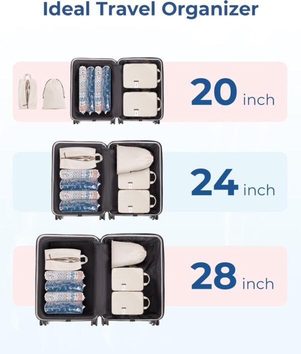 BAGSMART Packing Cubes for Suitcases, 8 Set Suitcase Organizer Bags Set & Vacuum Storage Bags for Travel - Image 6