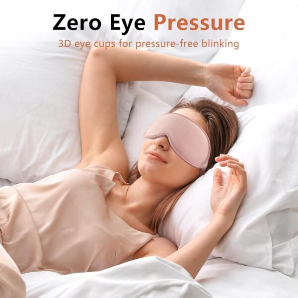 Sleep Mask for Side Sleeper Women Men, Eye Mask for Sleeping Light Blocking, 3D Contoured Cup Sleeping Mask, Soft Breathable Sleep Eye Mask with Adjustable Elastic Strap for Travel - Image 6