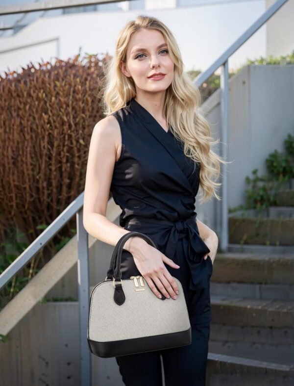 LOVEVOOK Purse for Women Small Crossbody Bags Classic Double Zip Top Handle Dome Satchel Bag - Image 6