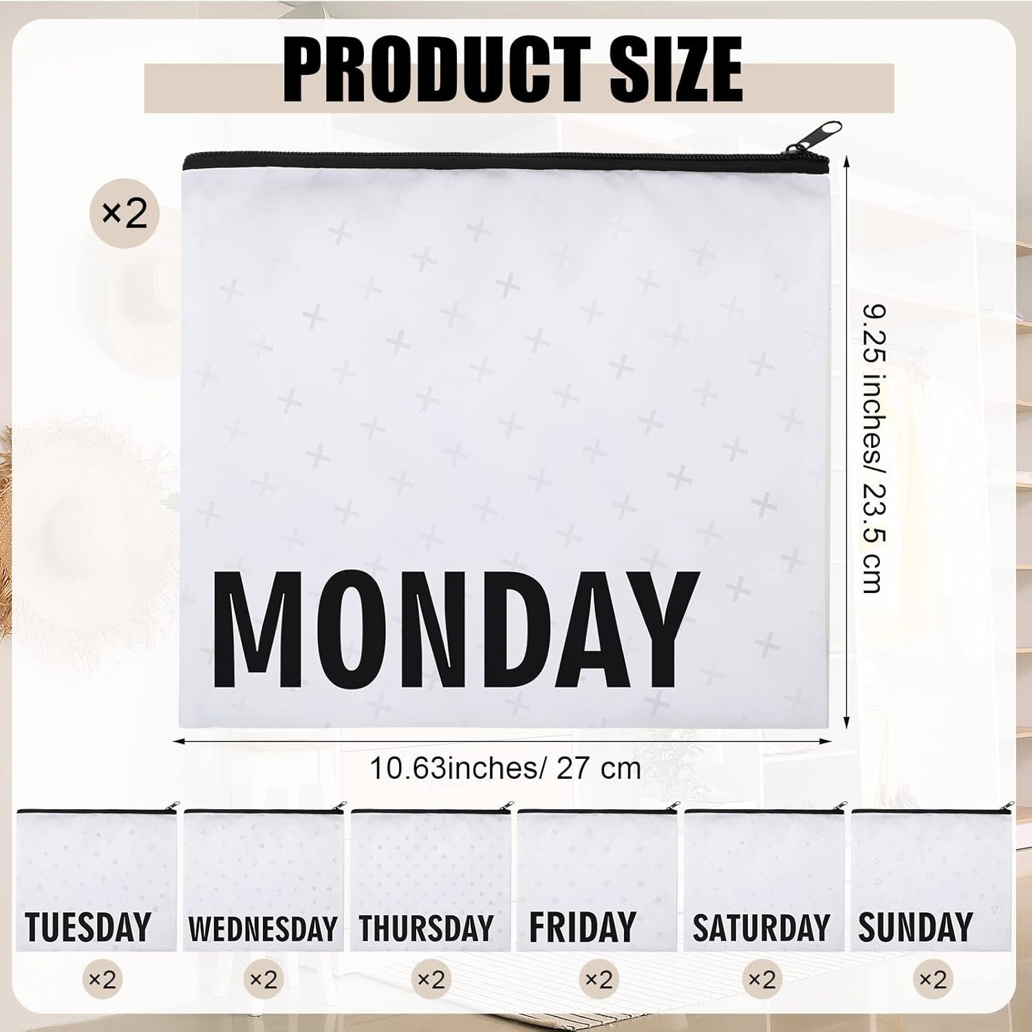 Oudain Packing Cubes Kids and Baby Travel Organizer Pouches Suitcases and Luggage Travel Accessories for Boys and Girls Summer Camp, Cruise, and Family Vacations, Days of Week - Image 2