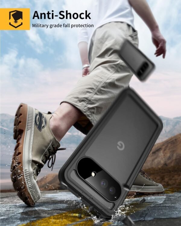 Lanhiem for Pixel 9a Case, IP68 Waterproof Dustproof, Built-in Screen Protector, Rugged Full Body Shockproof Phone Case for Google Pixel 9a, Teal - Image 7