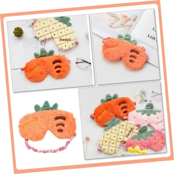 VOSAREA Lovely Carrot Eye Cover Sleeping Mask for Travel Plush Style Easter Fruit Series Lightweight Soft Eye with Light Blocking for Men and Women - Image 8