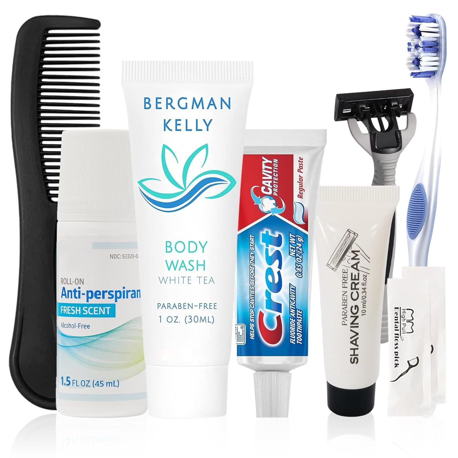 Trektote Travel Toiletry Kit For Men And Women – 10 Piece Set of Travel Size Toiletries, TSA Compliant, Includes Body Wash, Deodorant, Shaving Cream And Razor, Oral Care, Reusable Toiletry Bag & More - Image 6